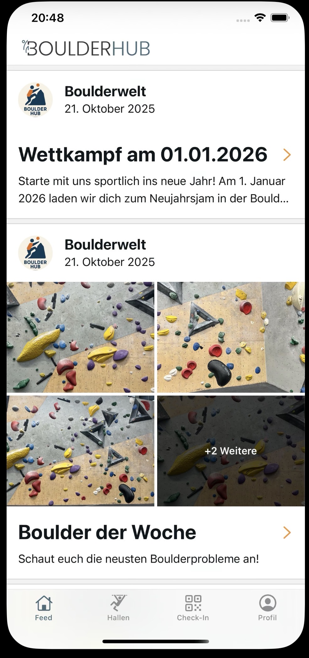 BoulderHub Hallen-Feed